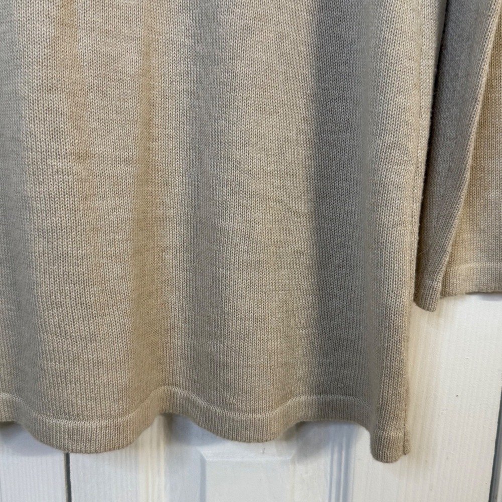 J Jill Beige Cardigan‎ Petite Medium Knit Minimalist Capsule Quiet Luxury - Picture 4 of 6